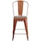 Flash Furniture Copper Metal Counter Stool, 24", PK4 4-ET-3534-24-POC-WD-GG - alternate 6